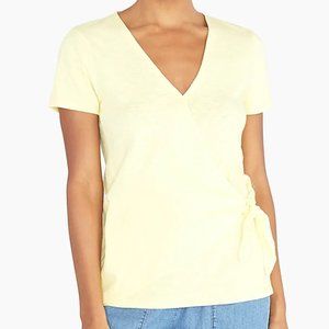 J.Crew Yellow Wrap Tie Tee S